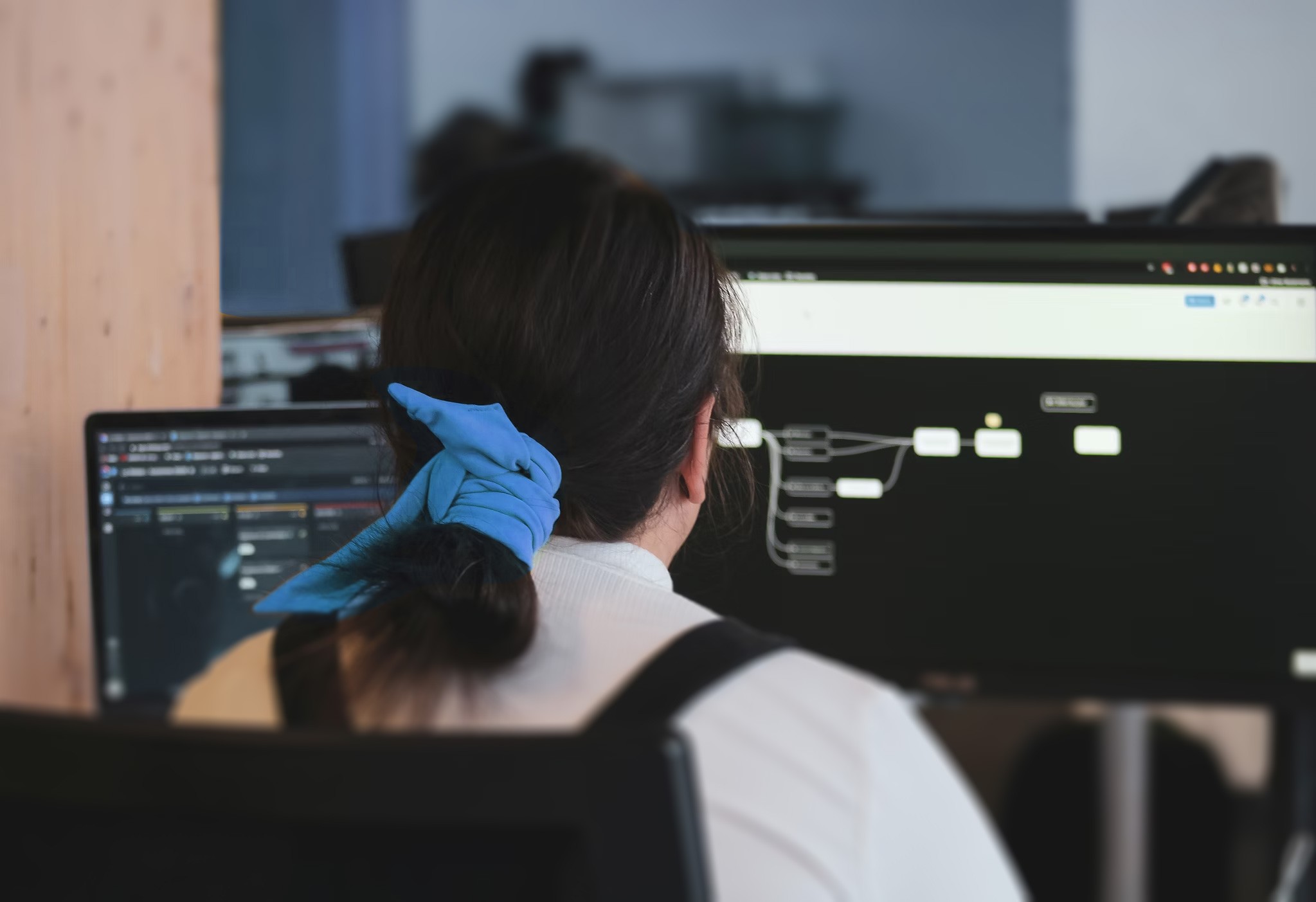 Person working on laptop